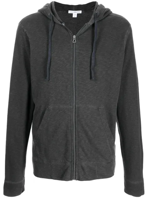 James Perse zipped-up fleece hoodie Grey MXA2130