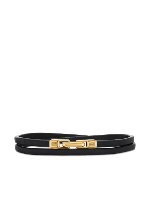 David Yurman 18kt yellow gold Streamline Double Wrap leather bracelet (4mm) Gold B25125M88BKLE