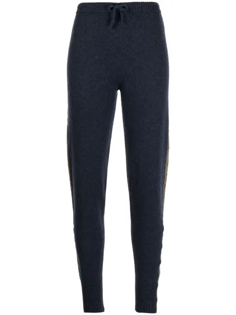 Madison Maison laminated-stripe cashmere trousers Blue 177