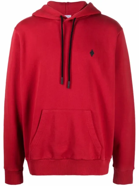 COUNTY OF MILAN embroidered logo cotton hoodie Red CMBB007F21FLE0062710