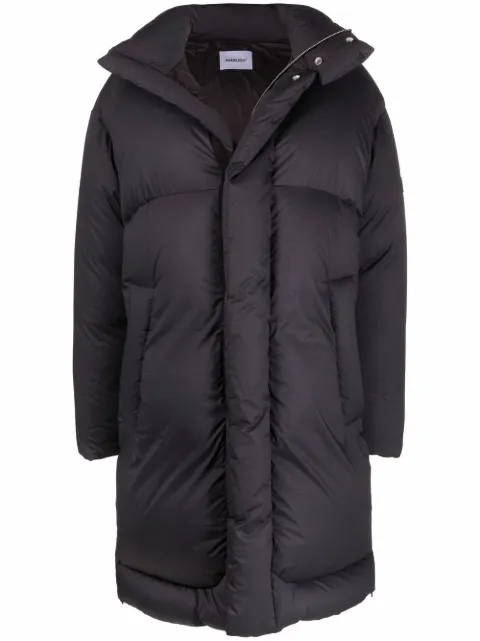 AMBUSH logo-patch padded coat Black BWED004F21FAB0011010