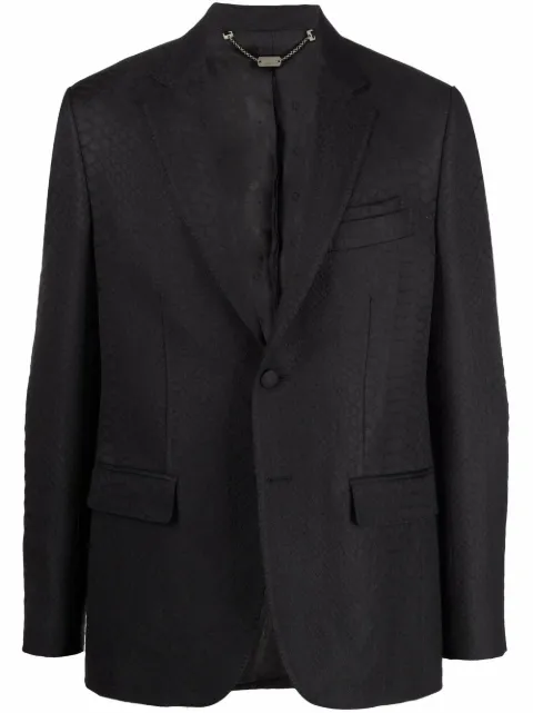 Billionaire jaquard crocodile-effect tailored blazer Black OAACMRF1448BTE004N