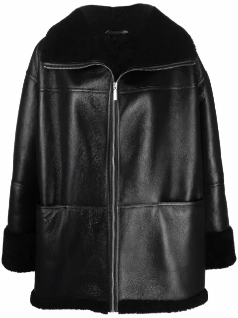 TOTEME signature shearling jacket black/off-white Black 214122606200