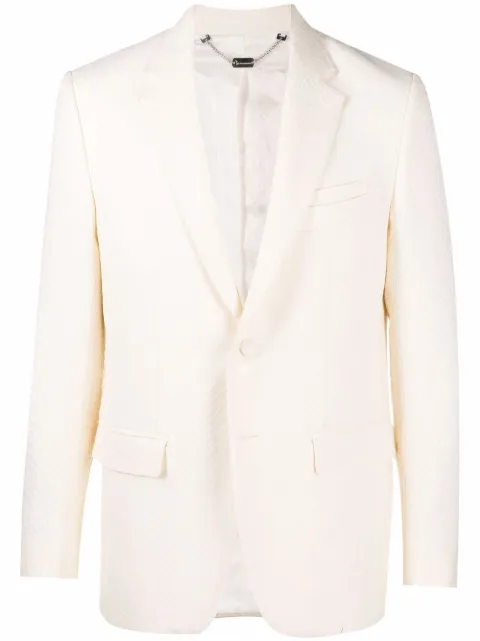Billionaire jaquard crocodile-effect tailored blazer White OAACMRF1448BTE004N