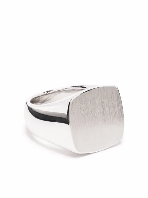Tom Wood Cushion Satin square ring Silver R74HSNA02S925