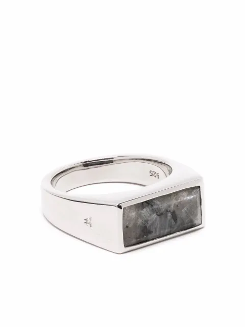 Tom Wood Larvikite-detail signet ring Silver R75SMNWM01S925