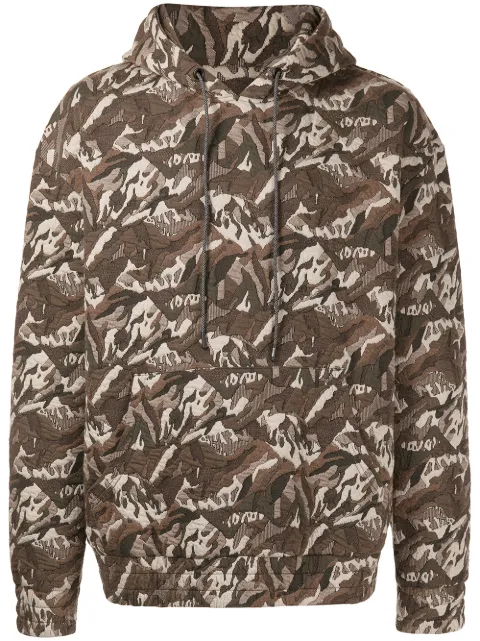Mostly Heard Rarely Seen camouflage jacquard stretch-cotton hoodie Green MH02BBKH05