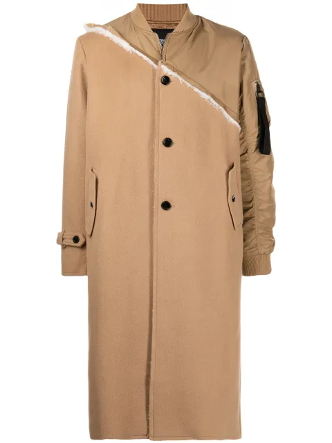 Mostly Heard Rarely Seen panelled single-breasted coat Brown MH02BBX01