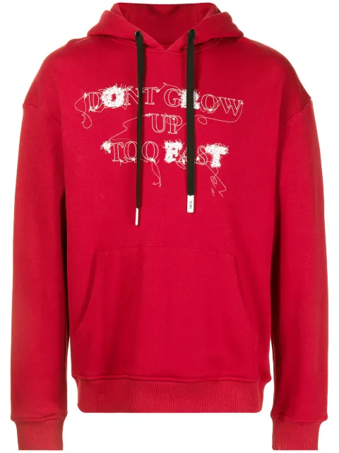 Haculla Don't Grow Up Too Fast cotton hoodie Red HA02BBKH03