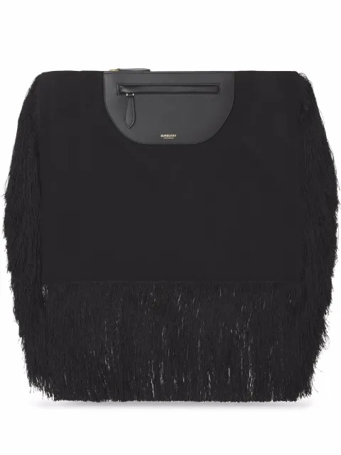 Burberry Olympia fringe-detail clutch bag Black 8047203