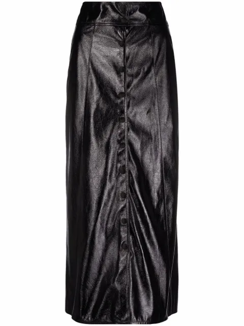 ISABEL MARANT Baxomili faux leather midi skirt Black JU135621A041I