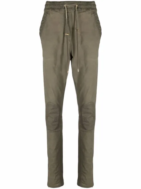 Balmain ankle-zip track pants Green XF1MH008CB71