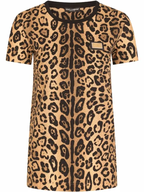 Dolce & Gabbana leopard-print short-sleeve T-shirt Brown I8ABUWG7BPW
