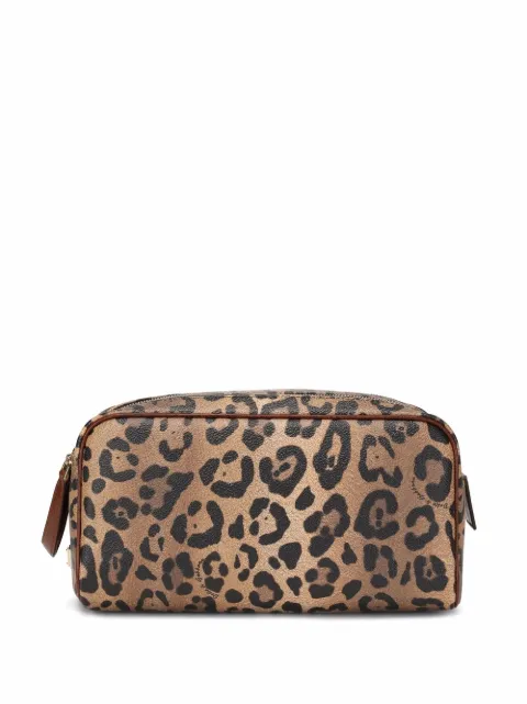Dolce & Gabbana Crespo leopard-print make up bag Brown BI3076AW384