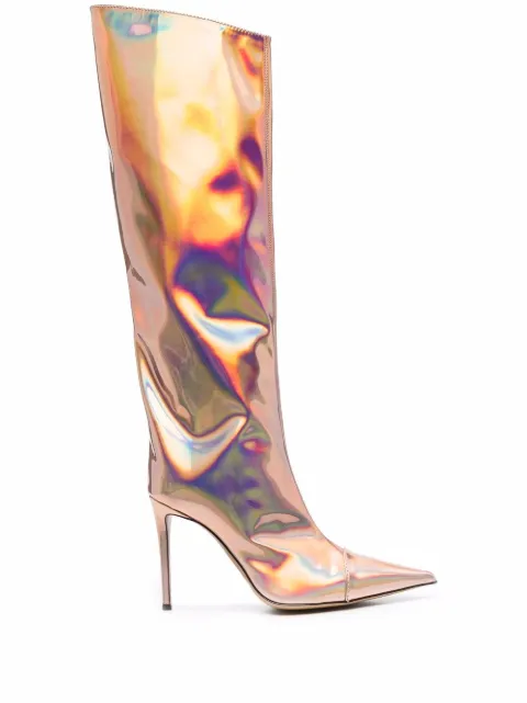Alexandre Vauthier iridescent-effect knee-length boots Pink AVI1800