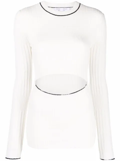 Proenza Schouler White Label contrast-trim bouclé cardigan White WL2227770KC110