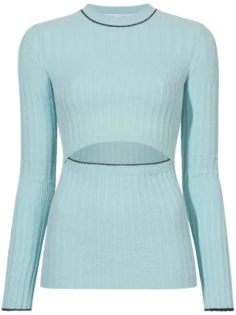 Proenza Schouler White Label cut-out bouclé knitted top Blue WL2227770