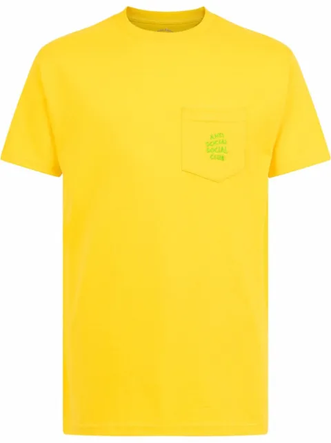 Anti Social Social Club Cross My Heart pocket T-shirt Yellow AS0188