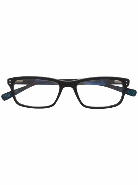 Nike polished rectangle-frame glasses Blue NIKE7237
