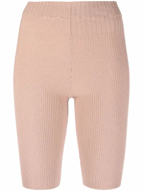 ANDREĀDAMO ribbed-knit cycling shorts Neutrals ADFW21PA05031476