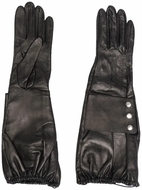 Manokhi elbow-length gloves Black AW21MEDIUMBUFANTEA396MANO216