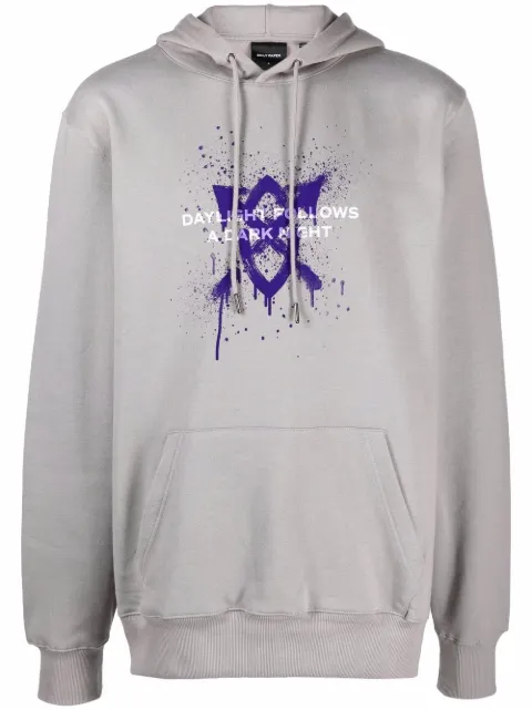 Daily Paper logo-print cotton hoodie Grey 2121006