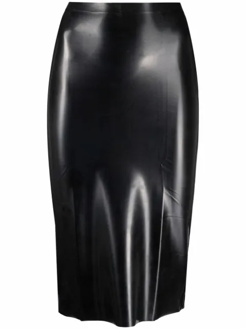 Giuseppe Di Morabito high-shine midi skirt Black FW21006LT15710