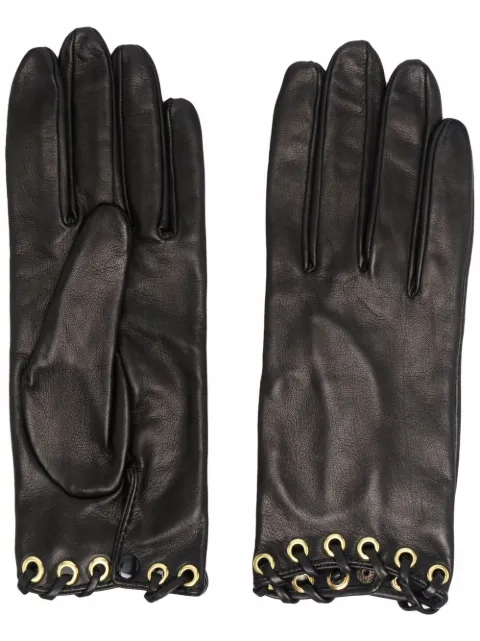 Manokhi ring-detail gloves Black AW21SHORTLACEBLACKA888MANO173