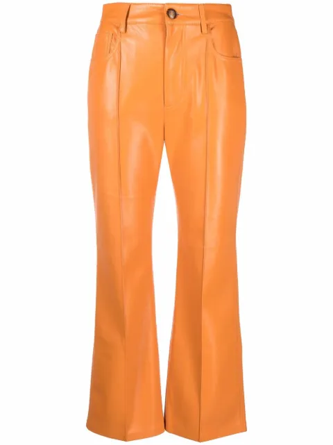 Nanushka faux-leather flared trousers Orange NW22RSPA01617