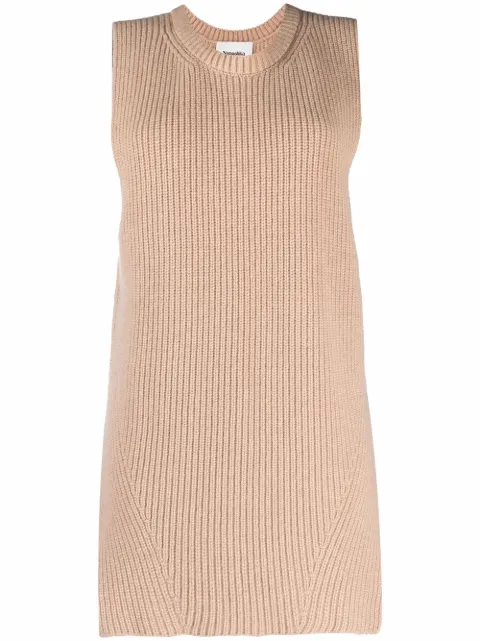 Nanushka oversized ribbed-knit vest Neutrals NW22RSSW00473