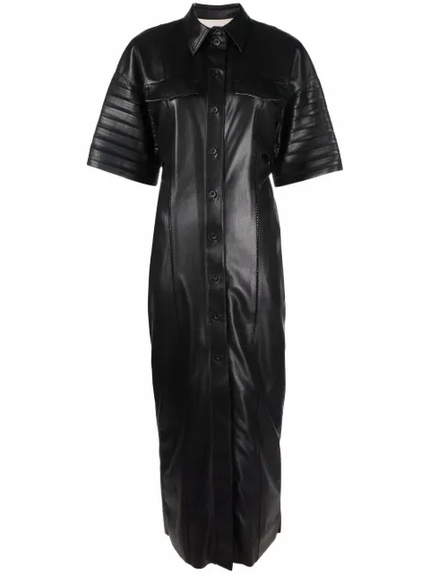 Nanushka faux-leather fitted shirt dress Black NW22RSDR02299