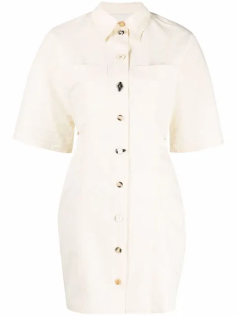 Nanushka short-sleeve shirt dress Neutrals NW22RSDR01272