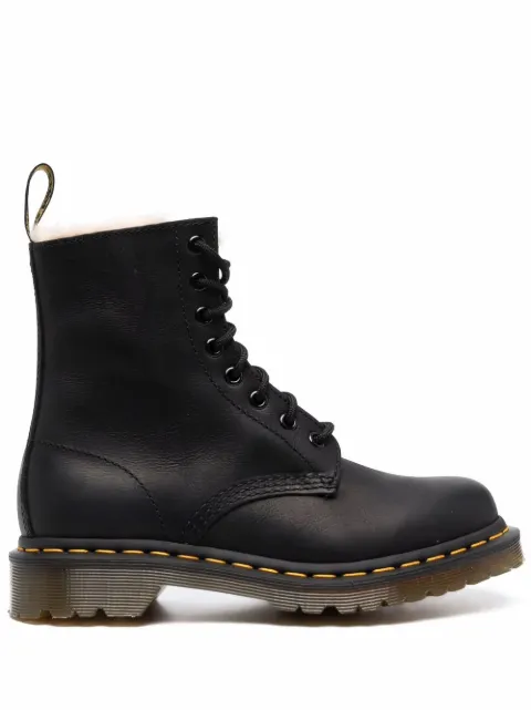 Dr. Martens 1460 Serena faux shearling-lined combat boots Black 21797001