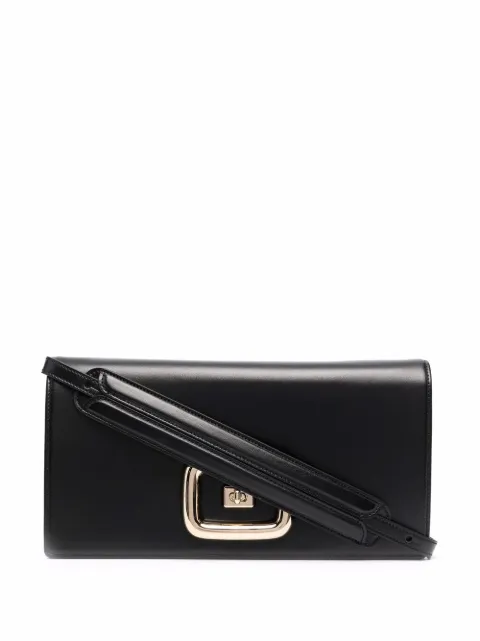 Roger Vivier embossed-logo leather shoulder bag Black RBWAOGW0300MU5