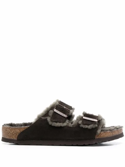 Birkenstock Arizona fur-lined sandals Green 1020566