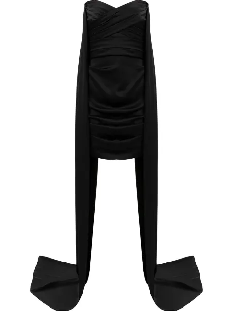 Alex Perry draped-detail strapless dress Black D575BK
