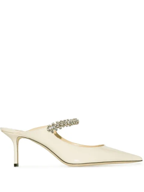 Jimmy Choo 65mm Bing leather mules Neutrals BING65PATLINEN