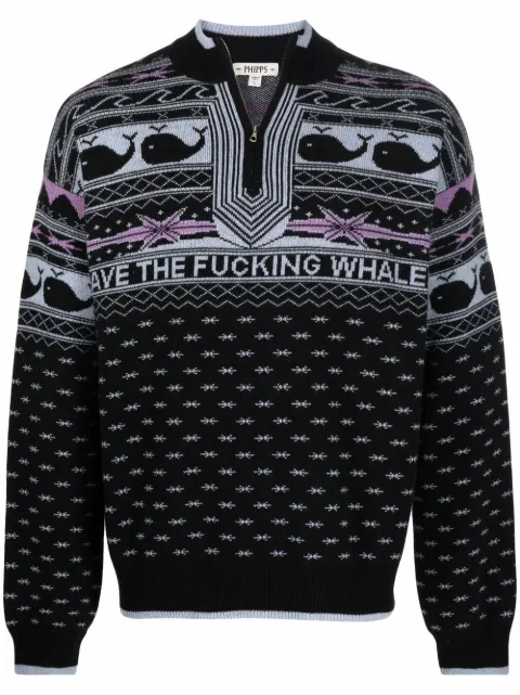 Phipps Save The Whales jumper Black X012