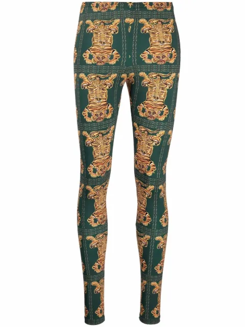 La DoubleJ floral-print stretch leggings Green TRO0013JER005