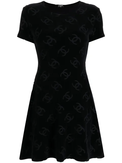 CHANEL Pre-Owned 1990s Interlocking CC-print dress Black 04151C
