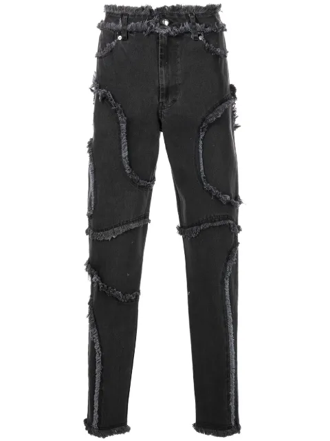 Eckhaus Latta seam-detail cropped jeans Black 332ELPF21SSKOU