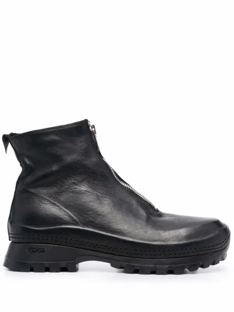 Guidi zipped leather ankle boots Black VS01