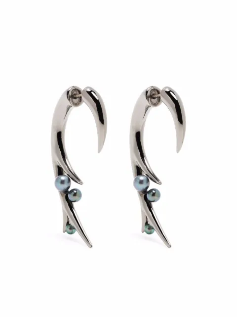 Shaun Leane large Hook black pearl earrings Black CB052BRBKEOS