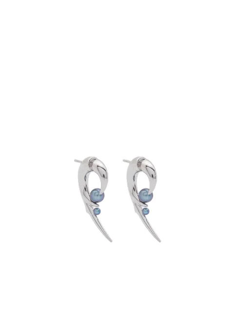 Shaun Leane hooked black pearl earrings Silver CB051SSBKEOS