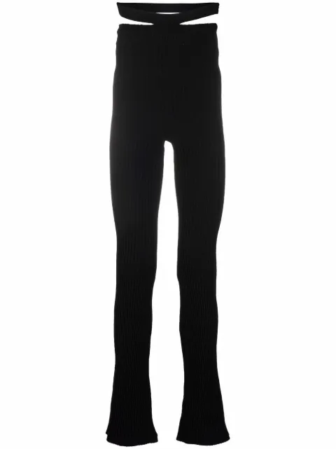 ANDREĀDAMO high-waisted flared pants Black ADFW21PA04031473