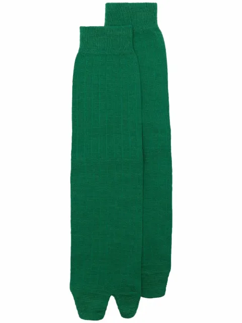 Maison Margiela ribbed knitted Tabi socks Green S50TL0029S17867
