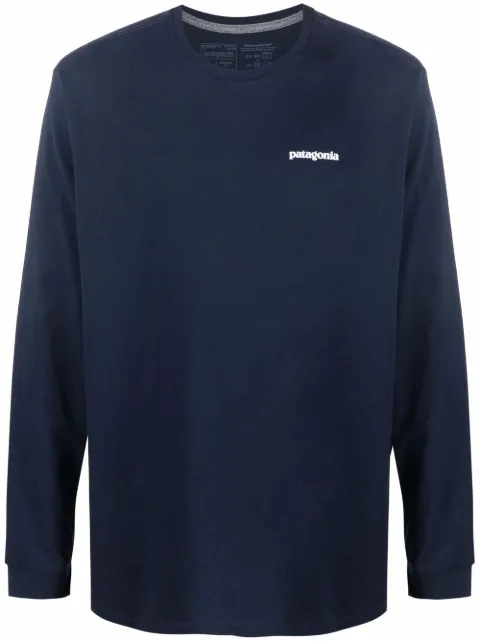 Patagonia logo-print T-shirt Blue 38518COTTONCNY