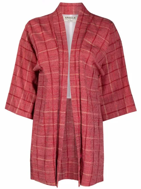 A.N.G.E.L.O. Vintage Cult 1970s square-sleeved checked jacket Red ANG520A