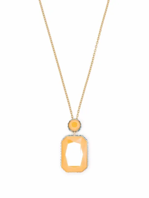 Swarovski Orbita octagon cut crystal necklace Gold 5600516
