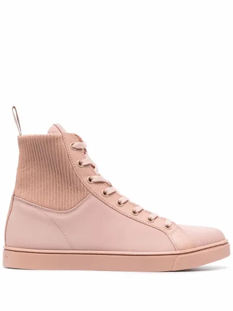 Gianvito Rossi knit-panelled high-top sneakers Pink S73300W1PEADCE